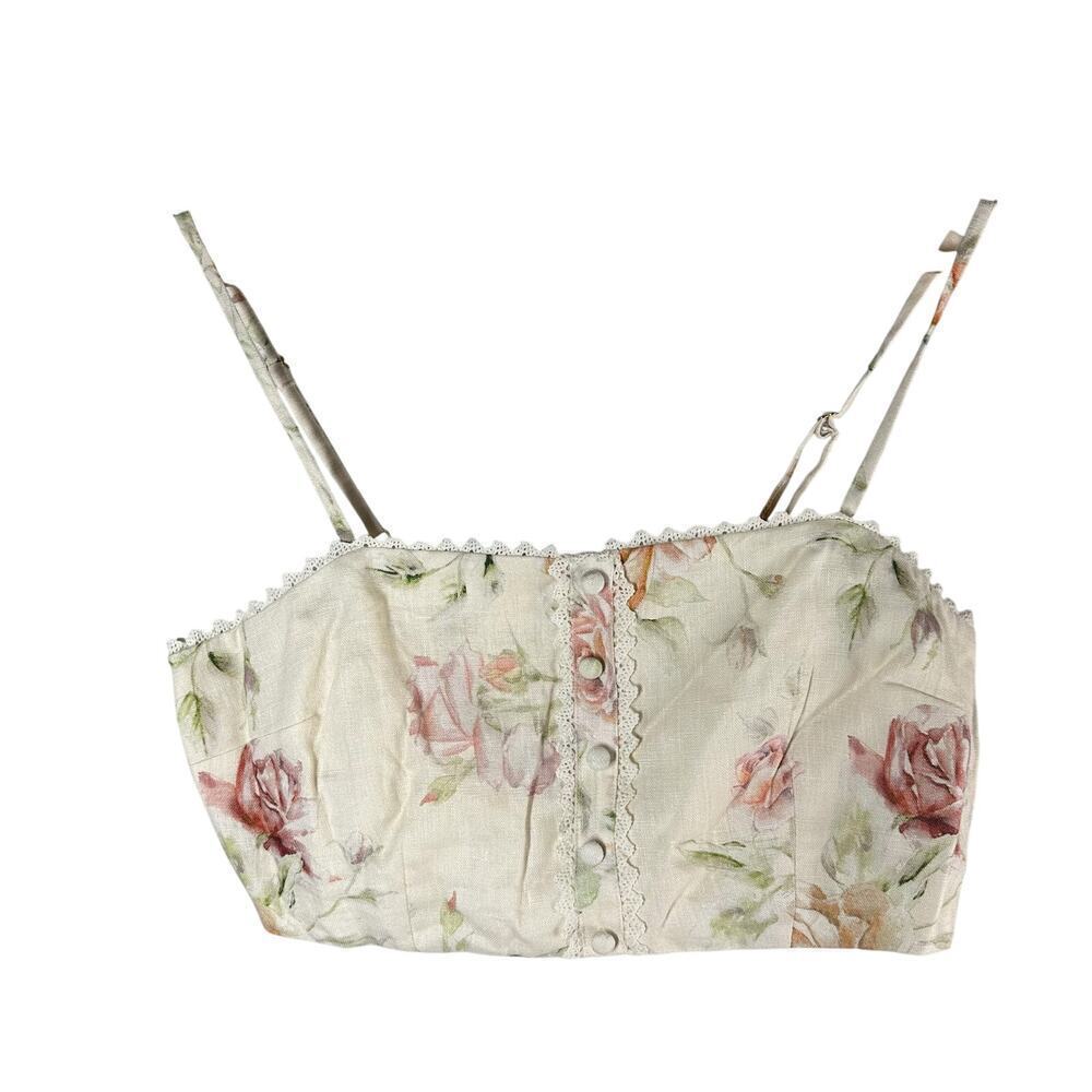 LoveShackFancy Emmalou Summer Crop Top Size US 10 Burnt Orange